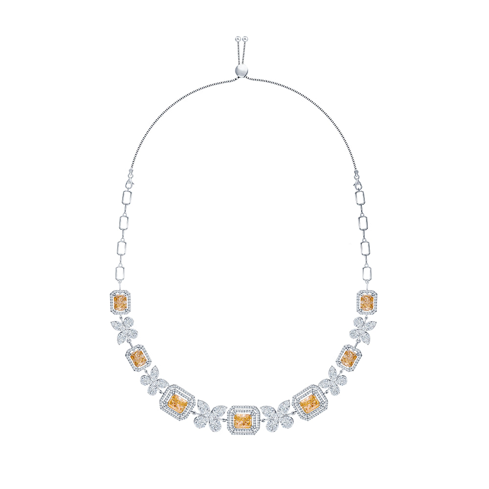 Emerald Cut Ice Crush Station Necklace