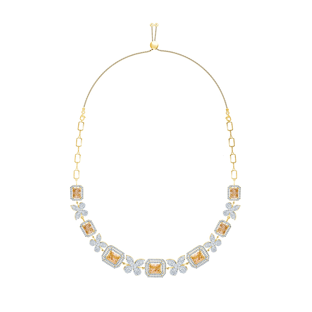 Emerald Cut Ice Crush Station Necklace
