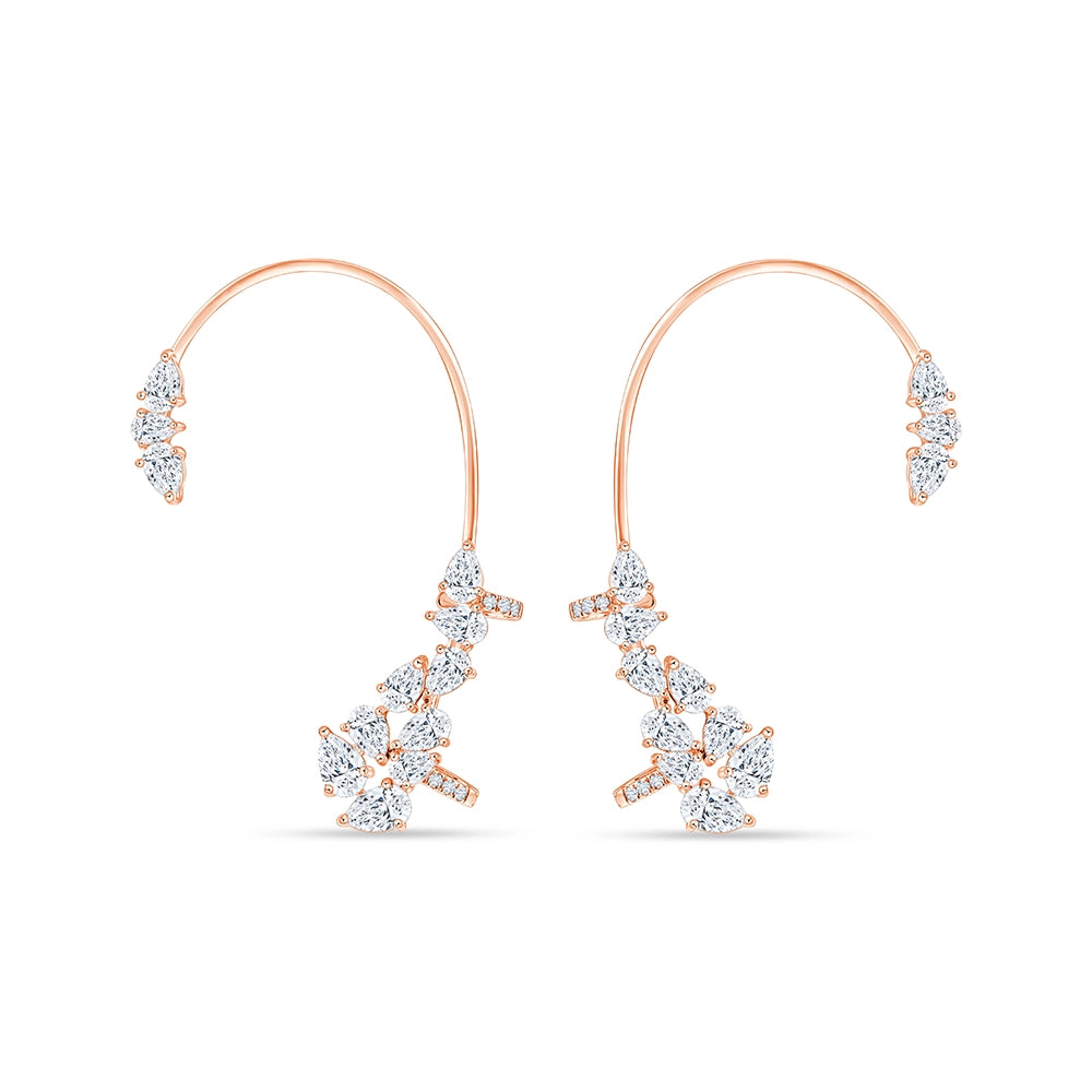 Pear Cut Crawler Earrings