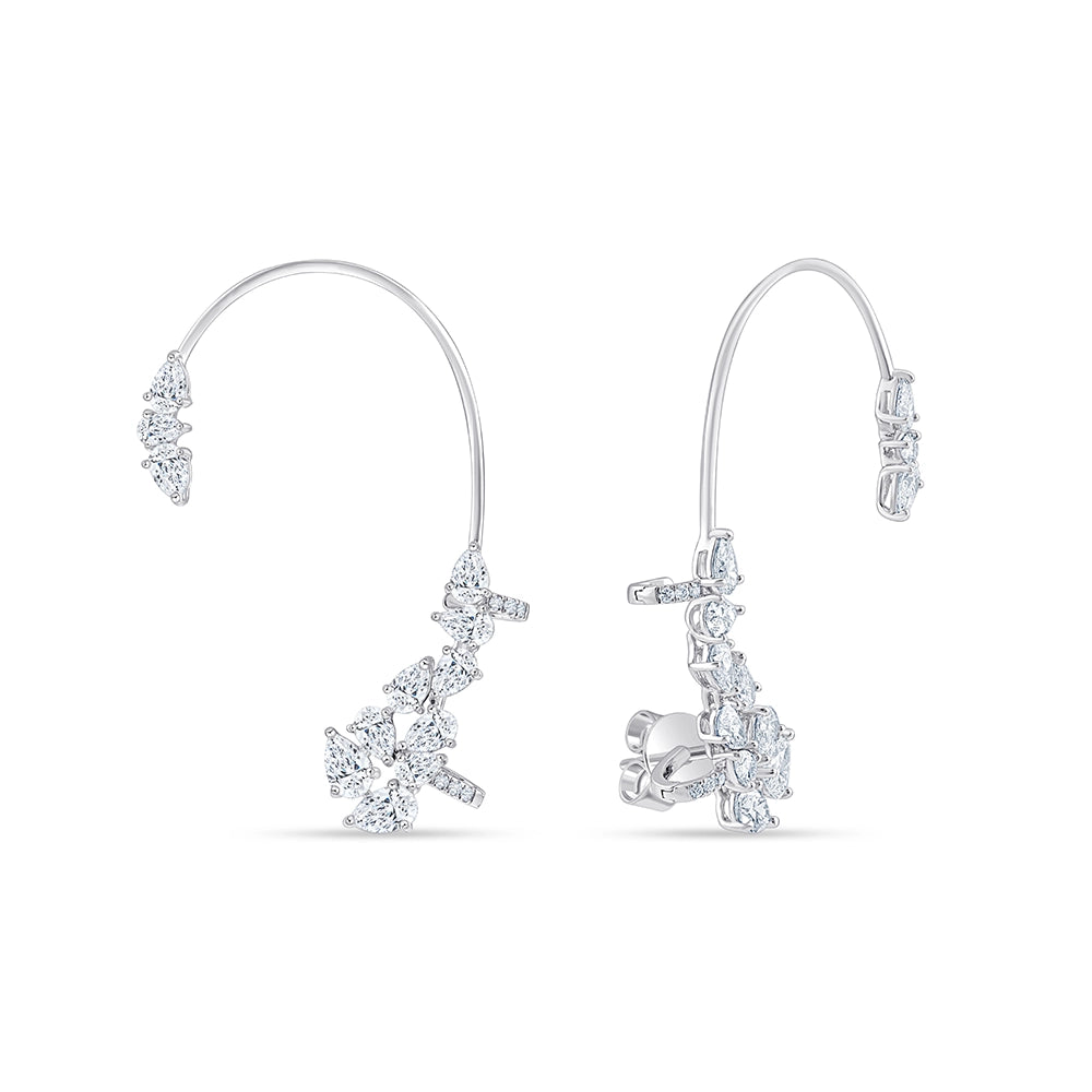 Pear Cut Crawler Earrings