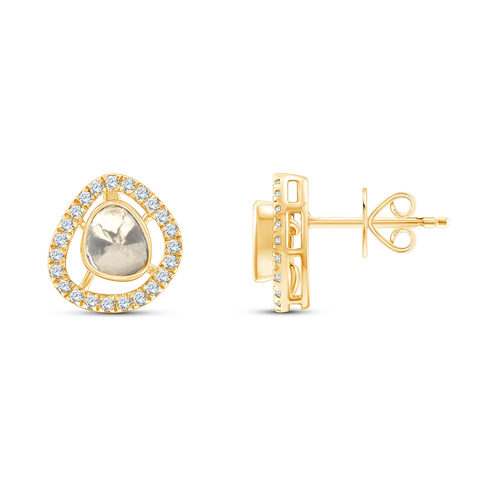 Polki Halo Stud Earrings