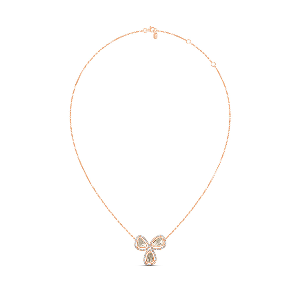 Polki Trio Halo Pendant