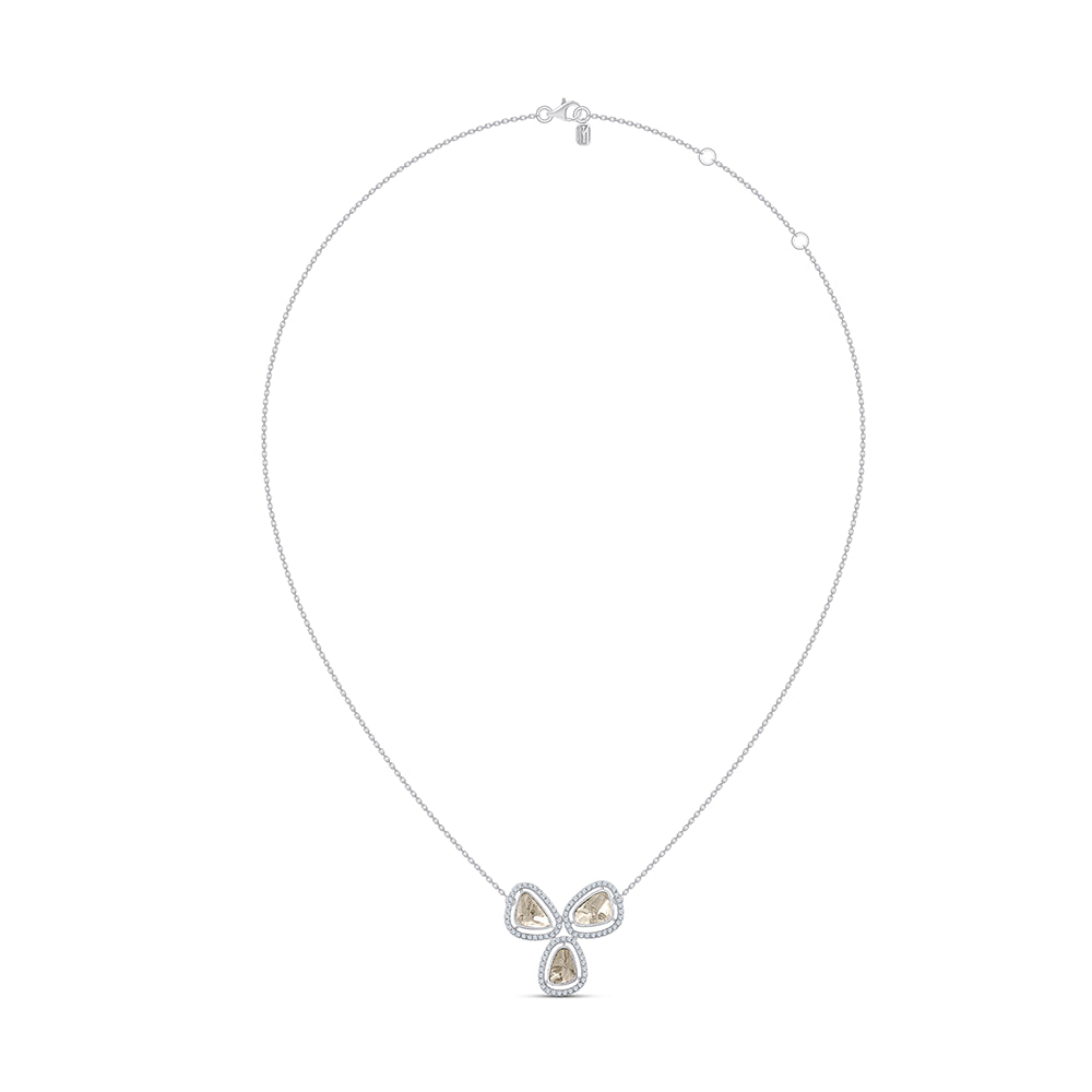 Polki Trio Halo Pendant