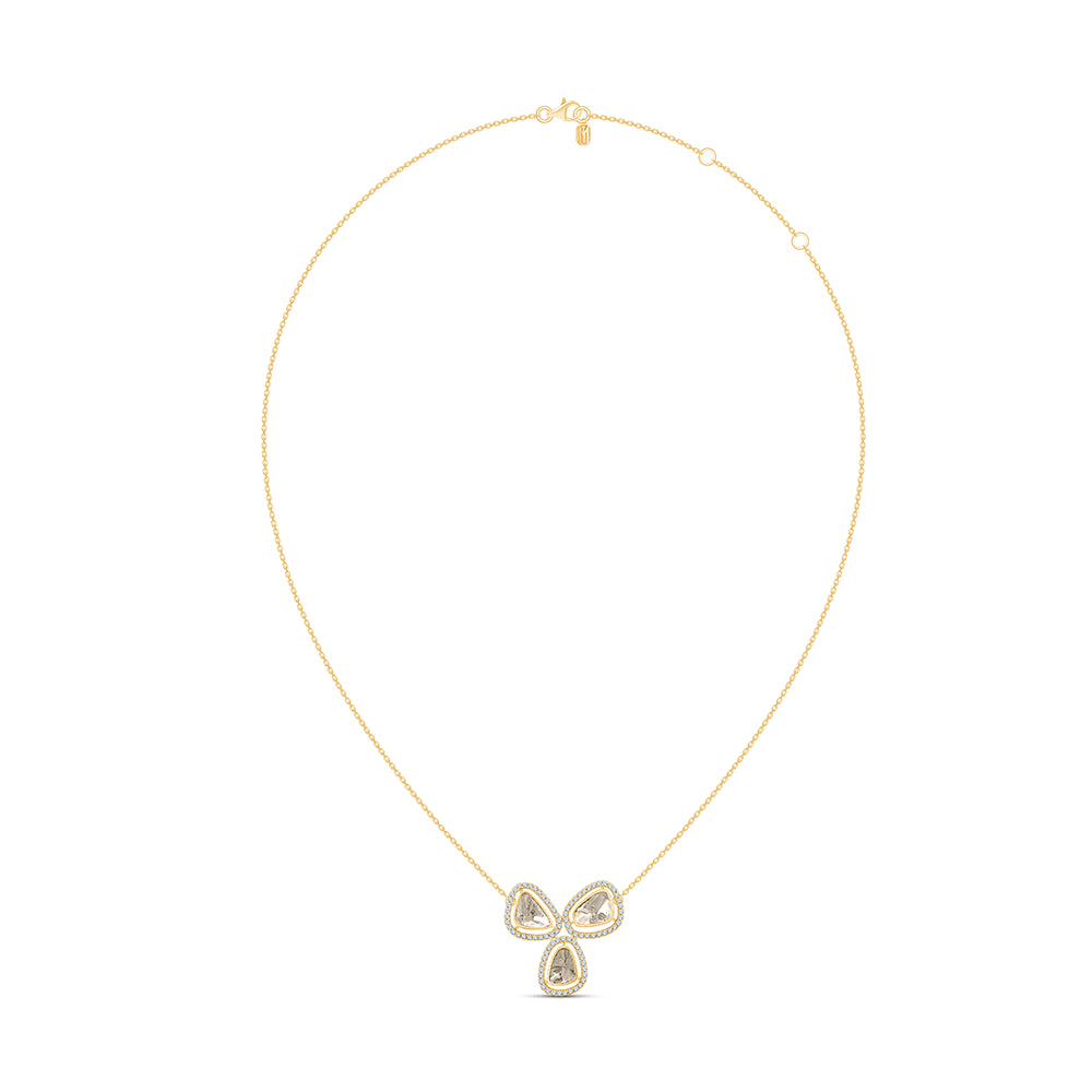 Polki Trio Halo Pendant