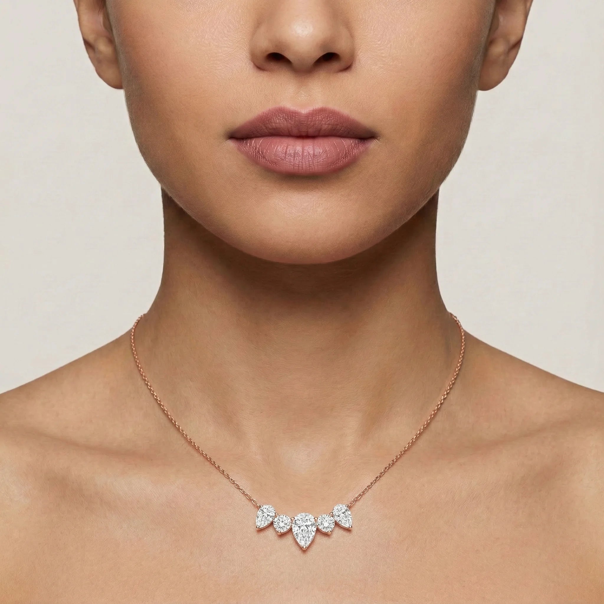 Alternating Cut FiveStone Pendant