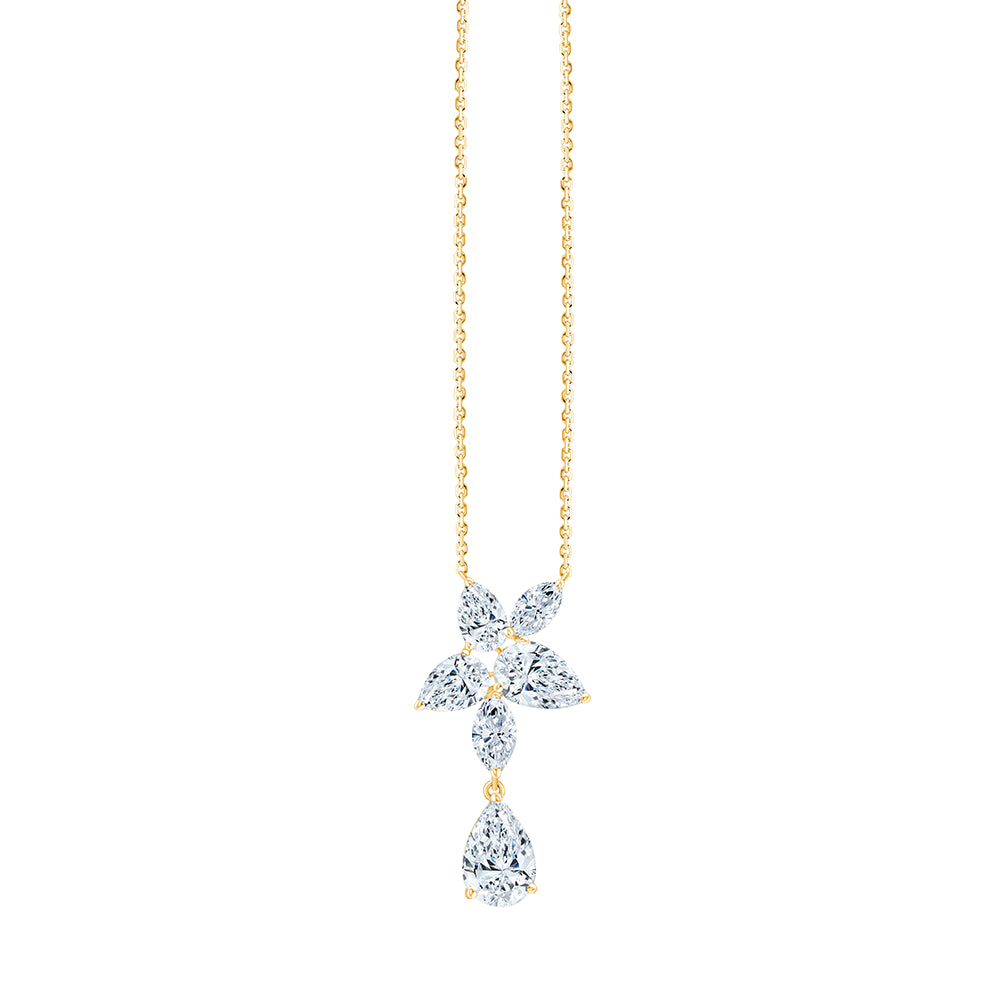 Pear and Marquise Petal Drop Pendant