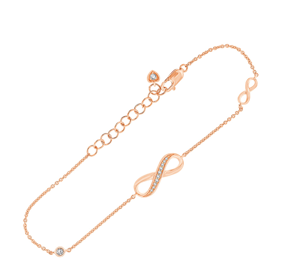 Infinity Charm Diamond Stackable Bracelet