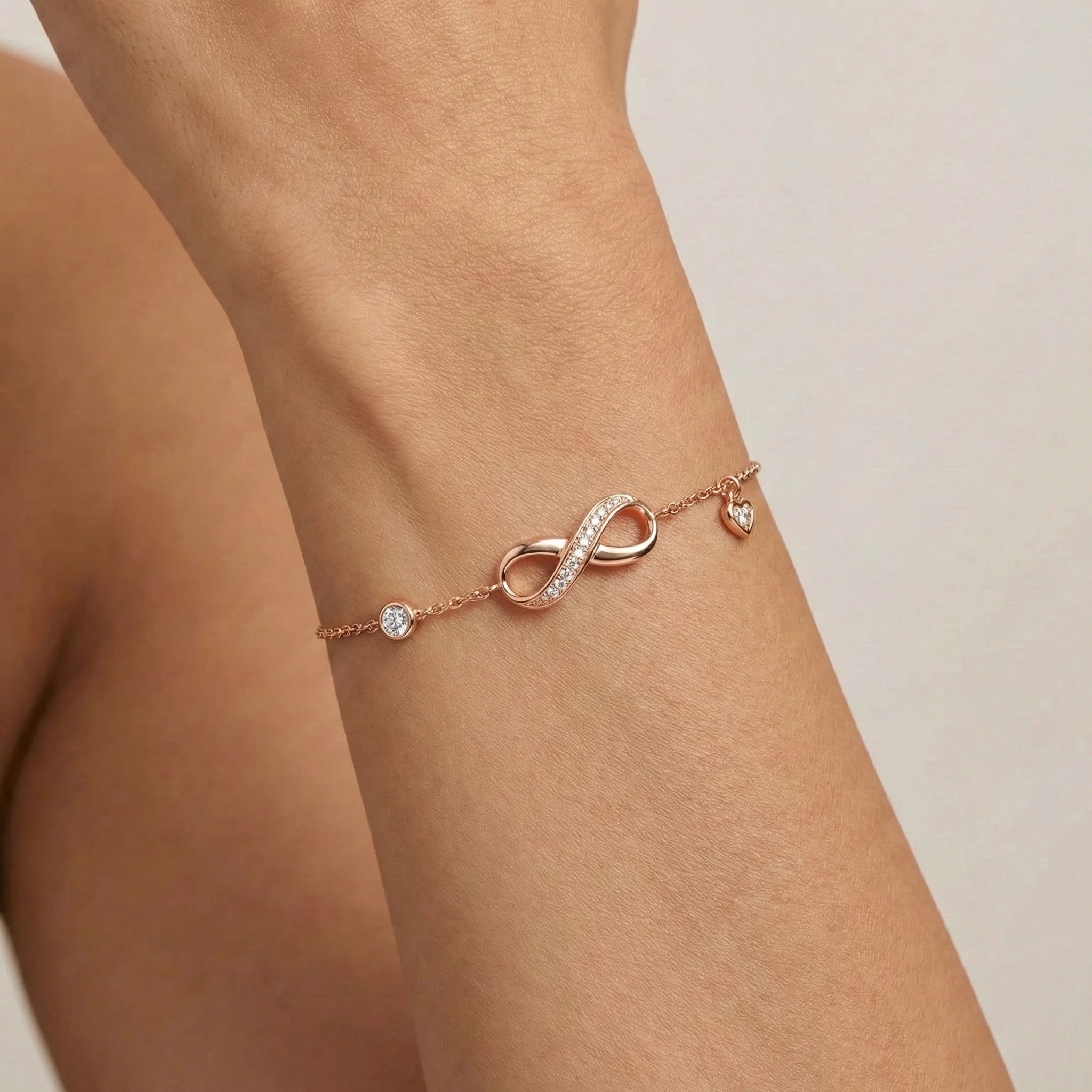 Infinity Charm Diamond Stackable Bracelet