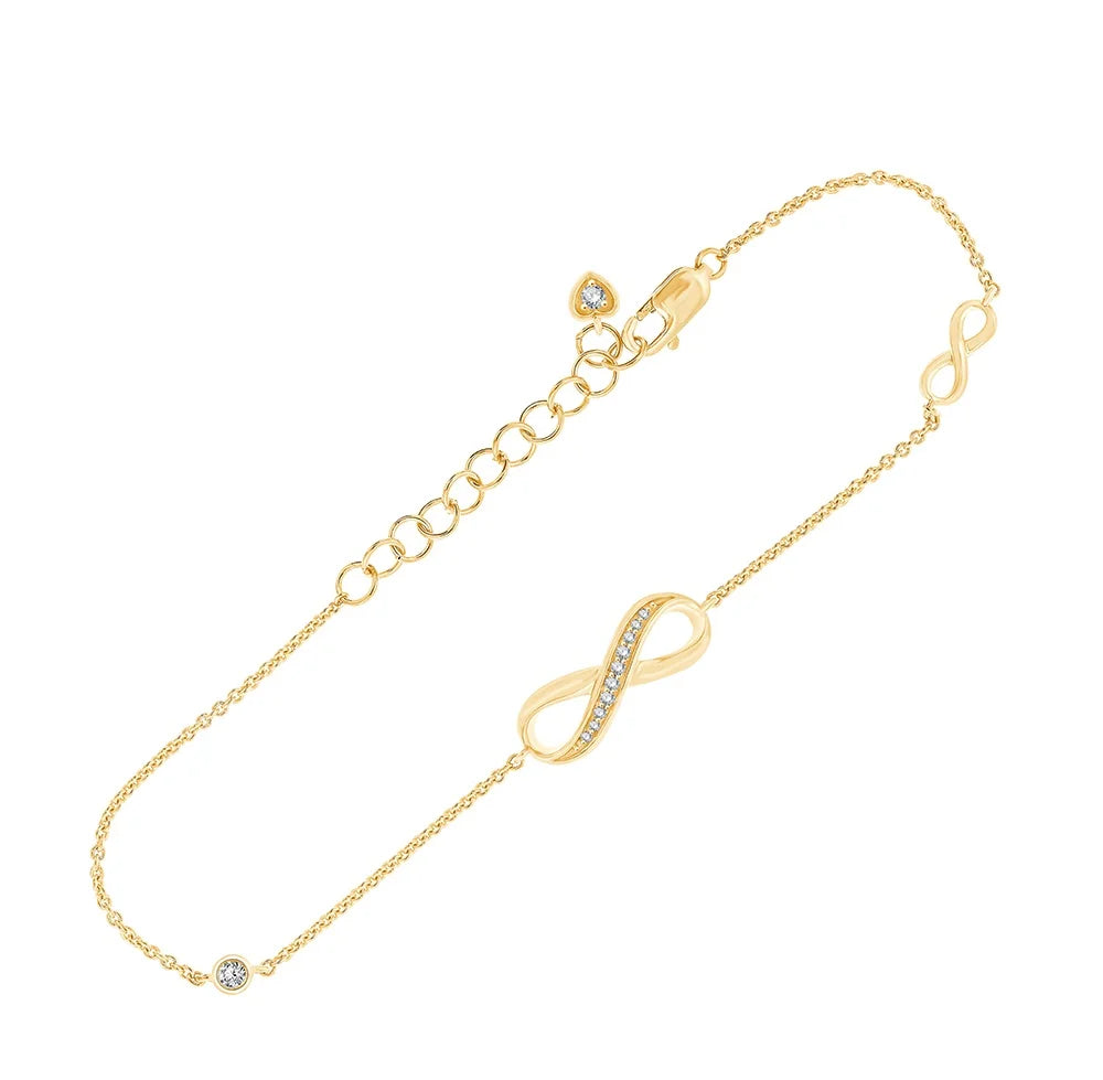 Infinity Charm Diamond Stackable Bracelet