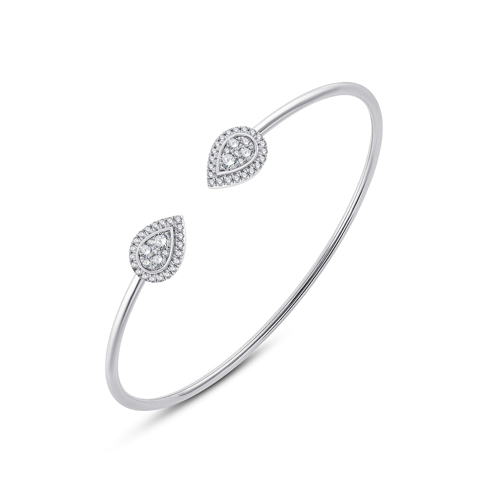 Pear Cluster Open Bracelet