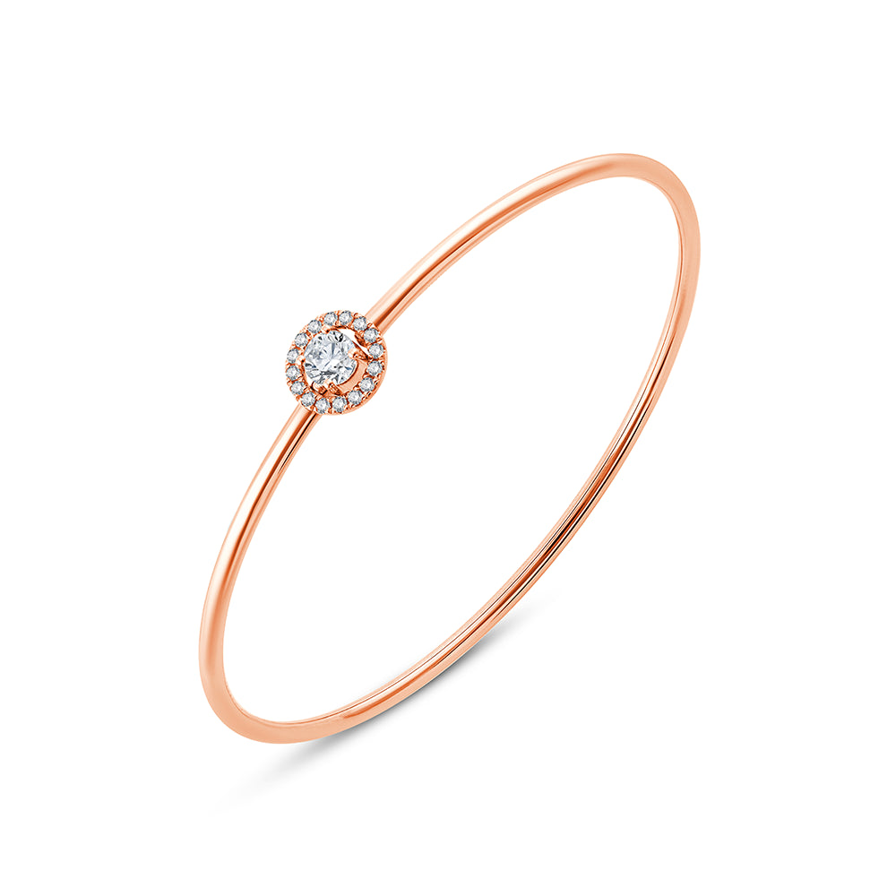 Brilliant Cut Halo Tube Bracelet