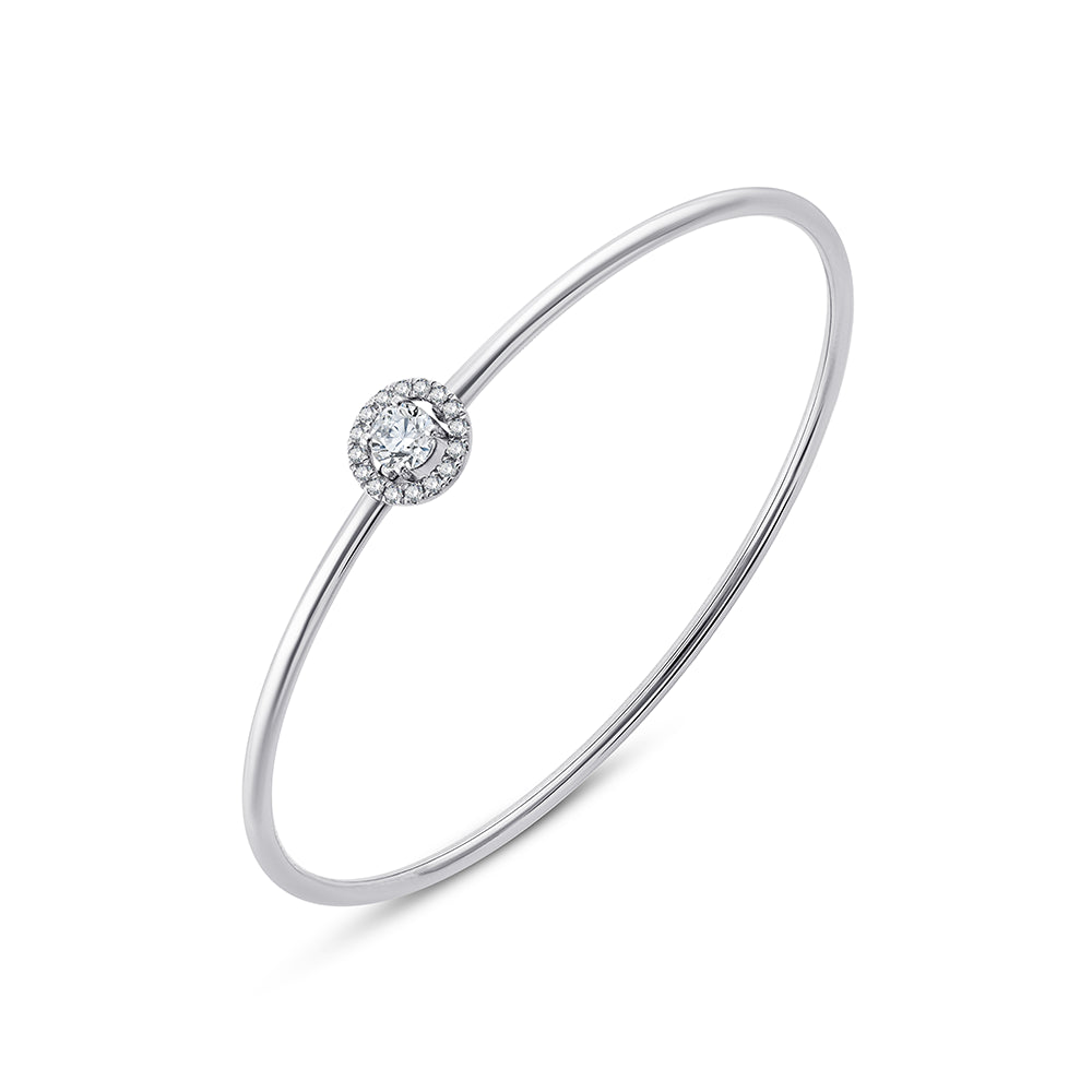 Brilliant Cut Halo Tube Bracelet