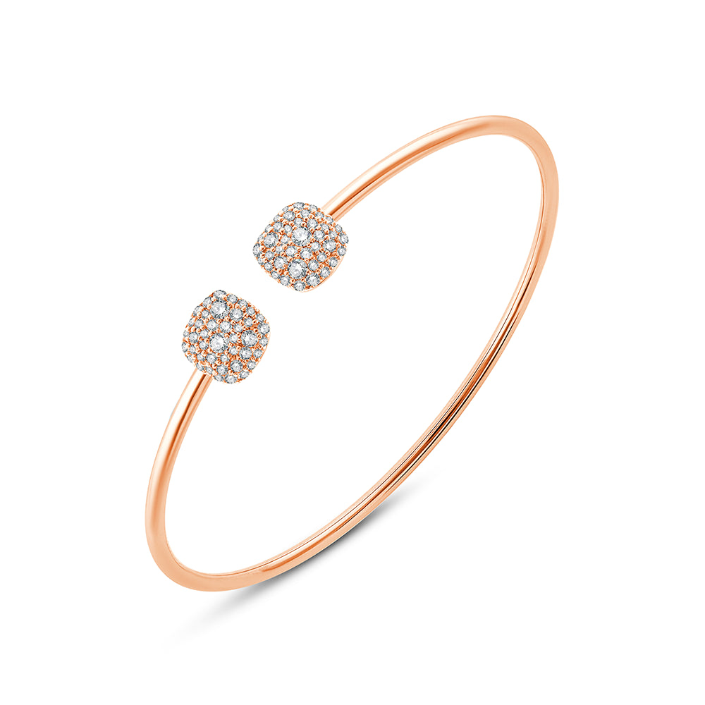 Cushion Cluster Open Bracelet
