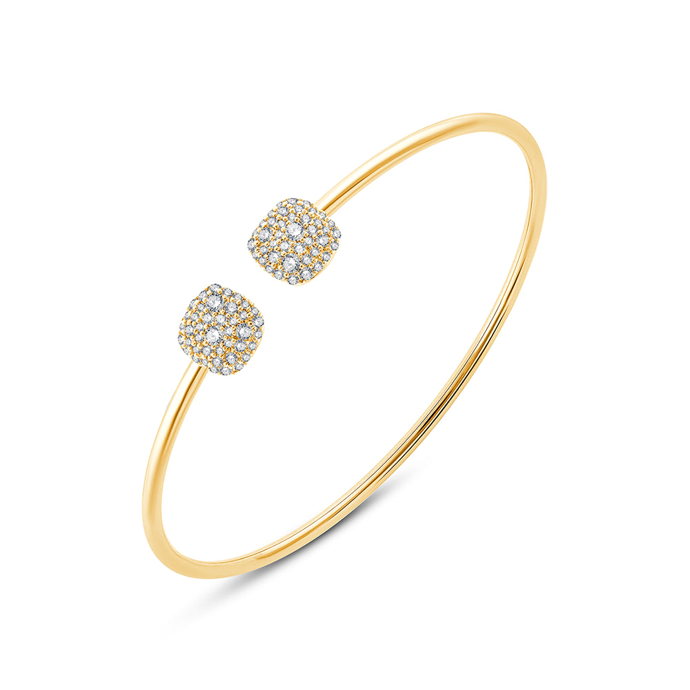 Cushion Cluster Open Bracelet