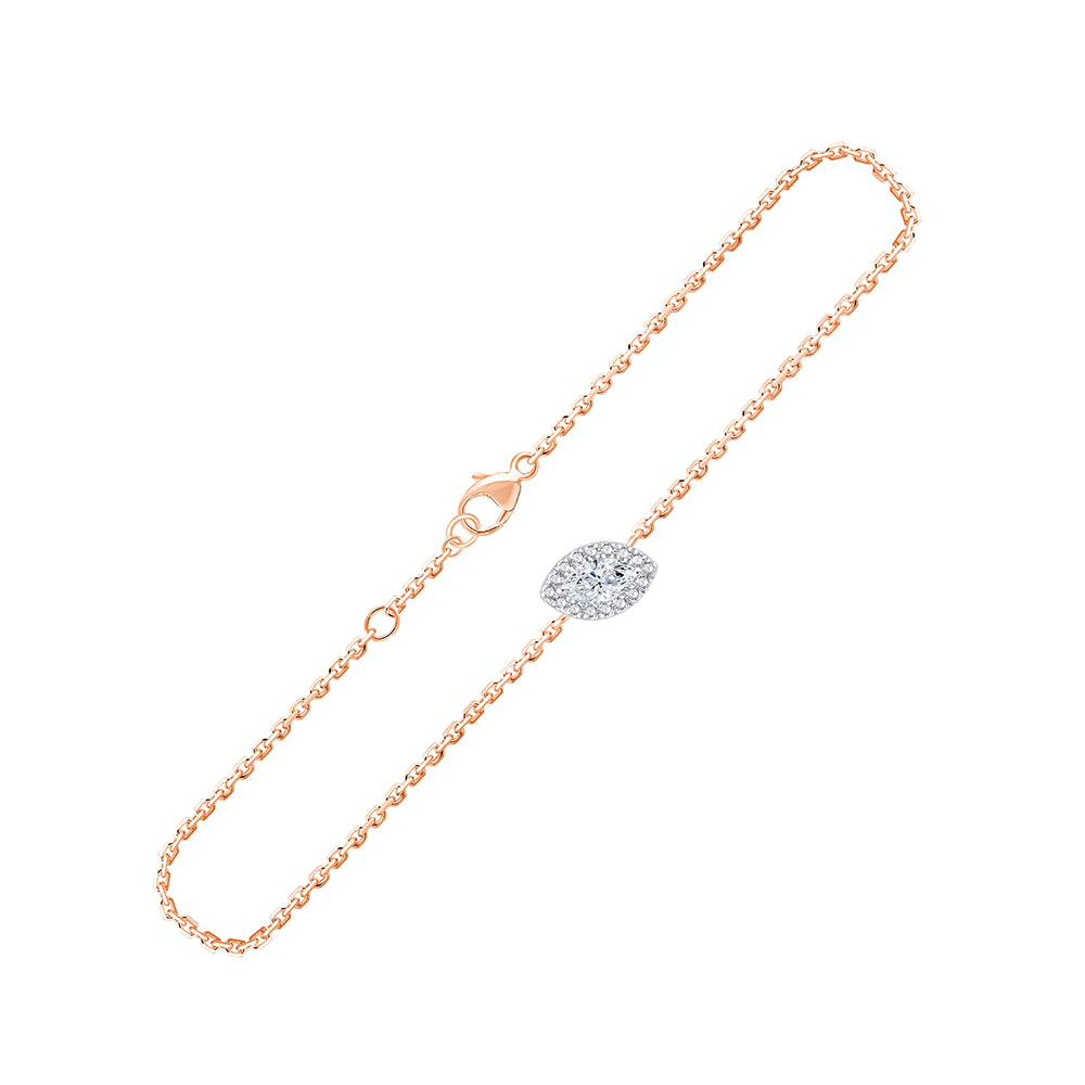 Marquise Halo Chain Bracelet 
