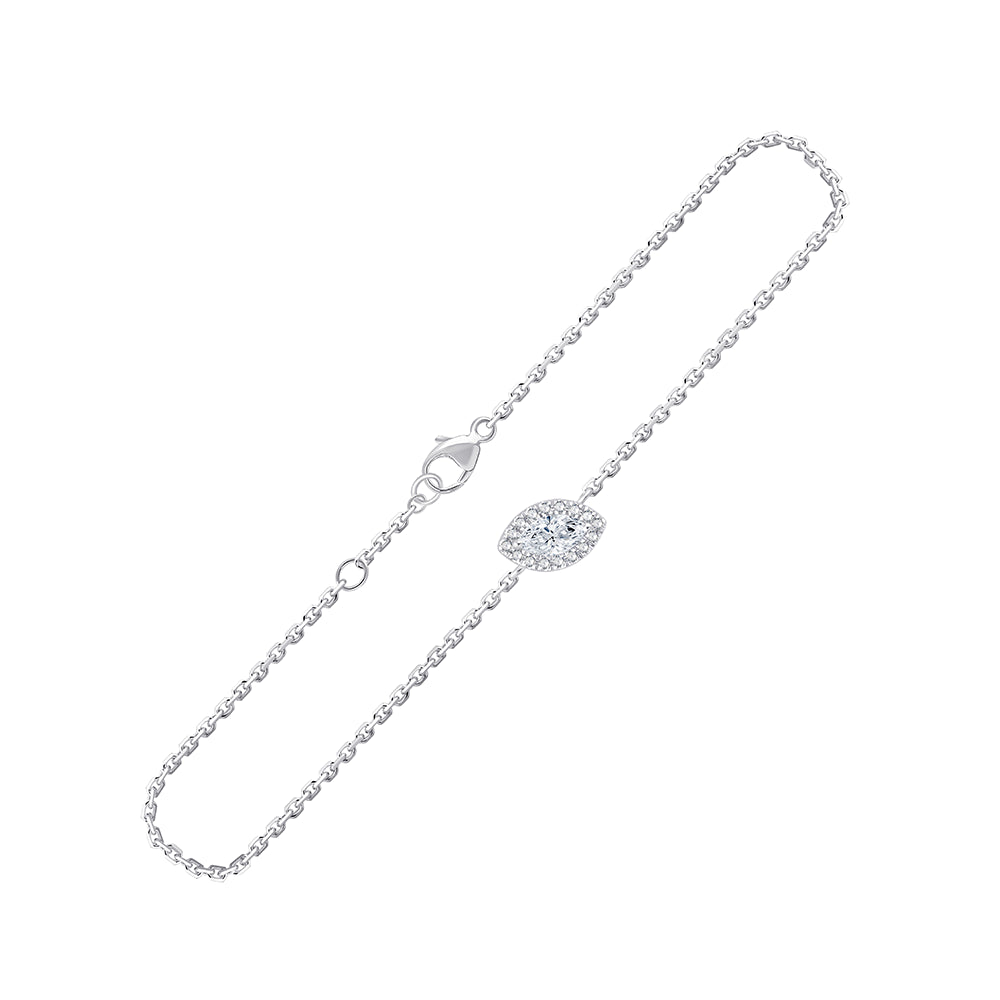 Marquise Halo Chain Bracelet 