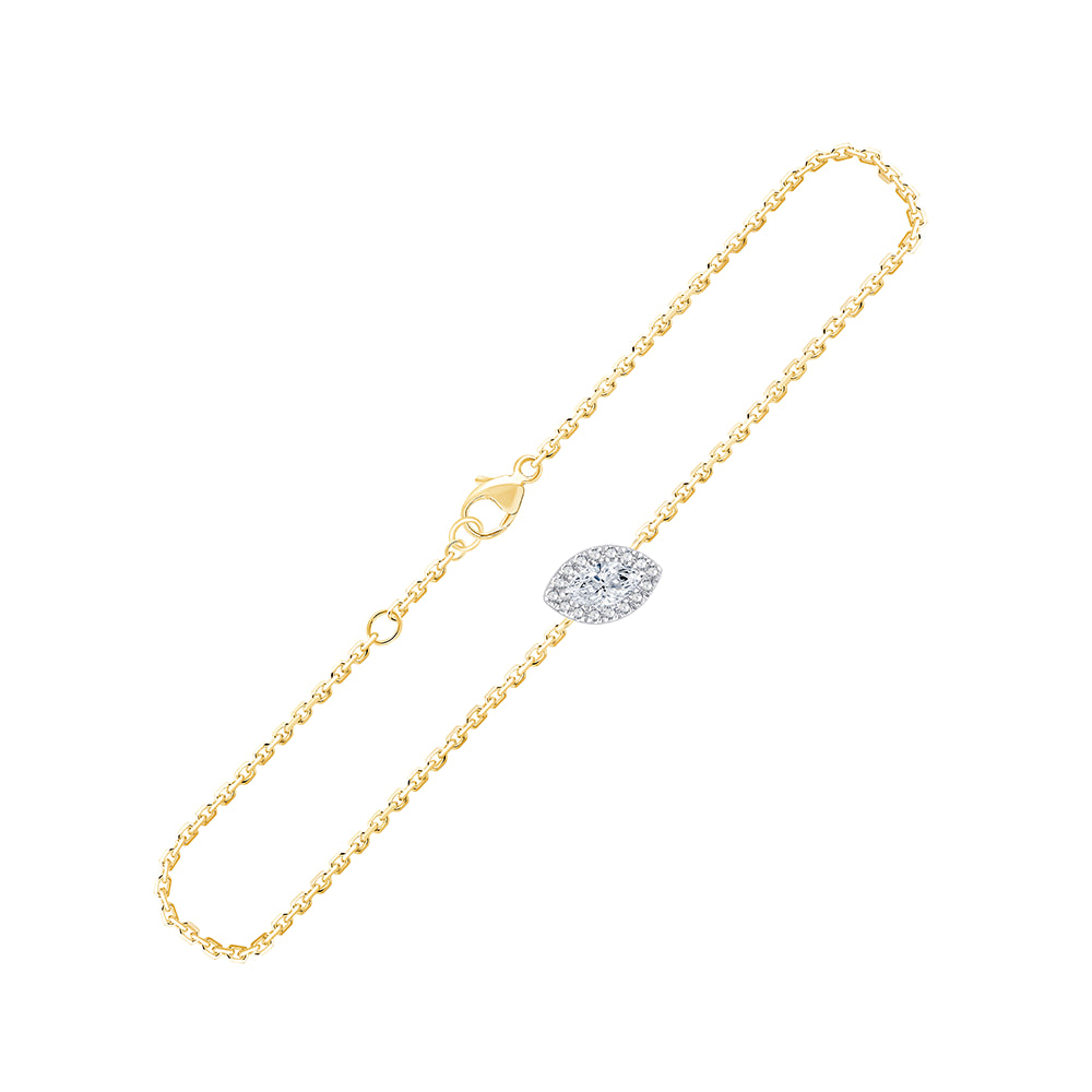 Marquise Halo Chain Bracelet 