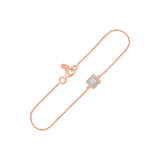 Princess Cut Halo Chain Bracelet