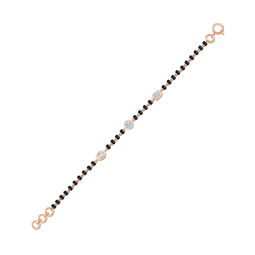 Mixed Cut Black Bead  Bracelet