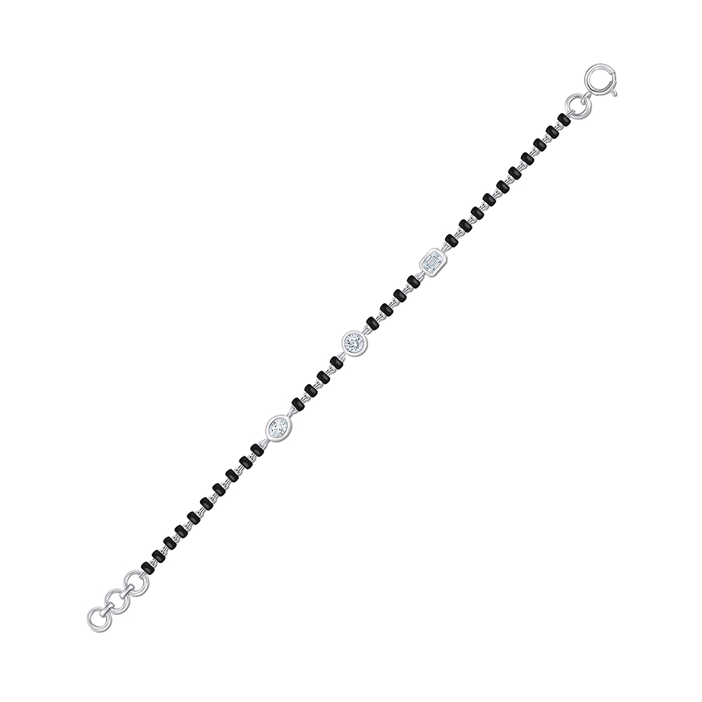 Mixed Cut Black Bead  Bracelet