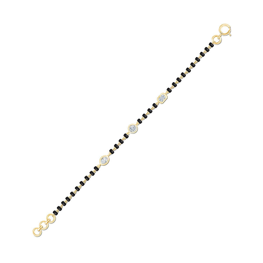 Mixed Cut Black Bead  Bracelet