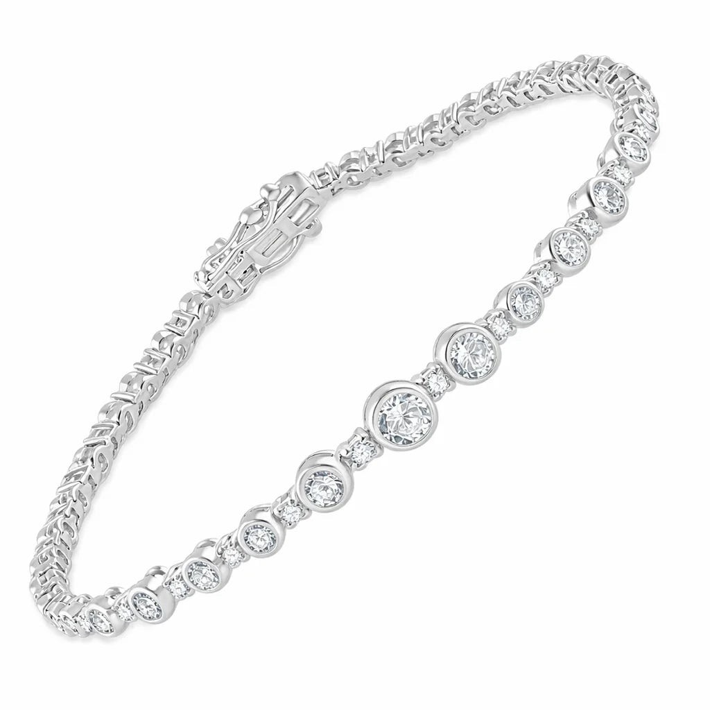 26 Carat Brilliant Cut Alternating Tennis Bracelet 