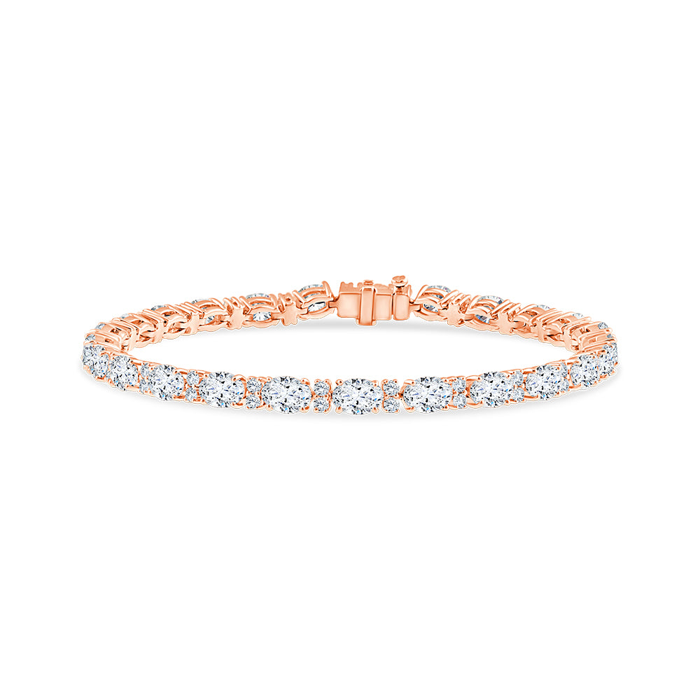 73 Carat Oval Cut Alternating Tennis Bracelet