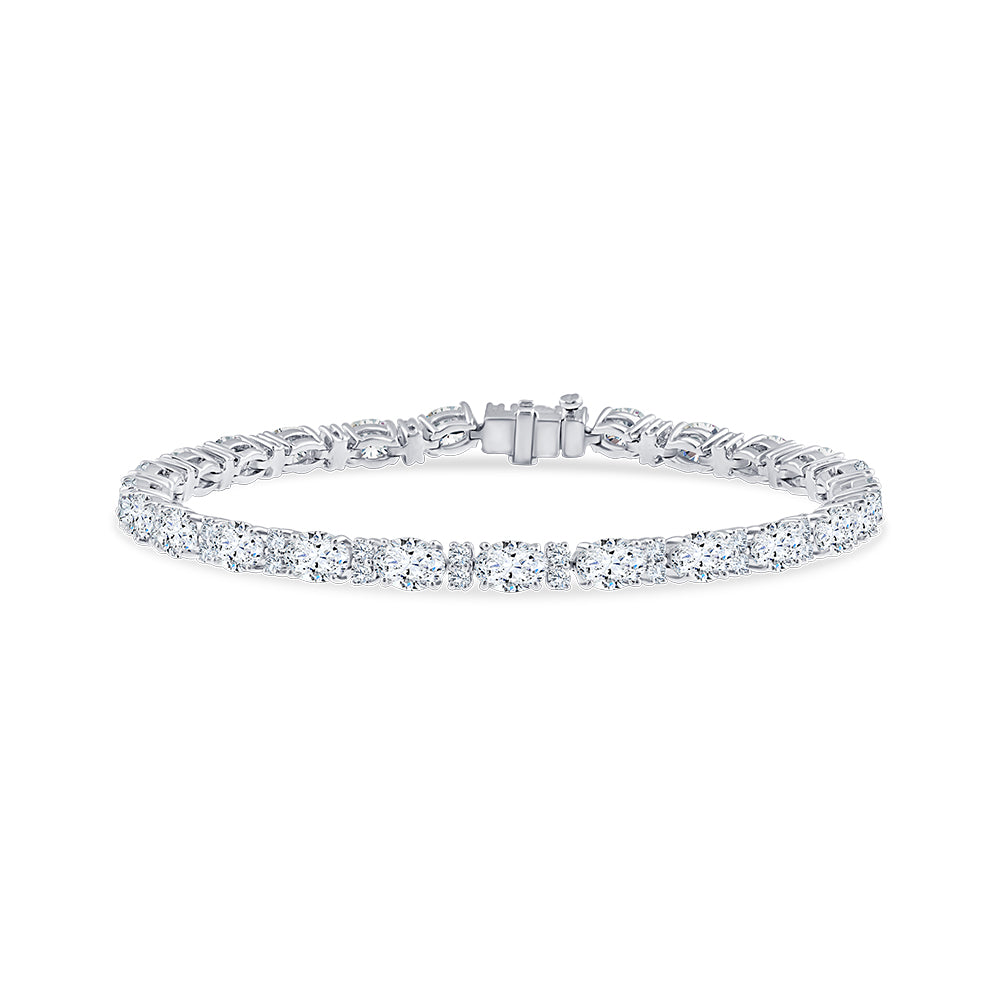73 Carat Oval Cut Alternating Tennis Bracelet