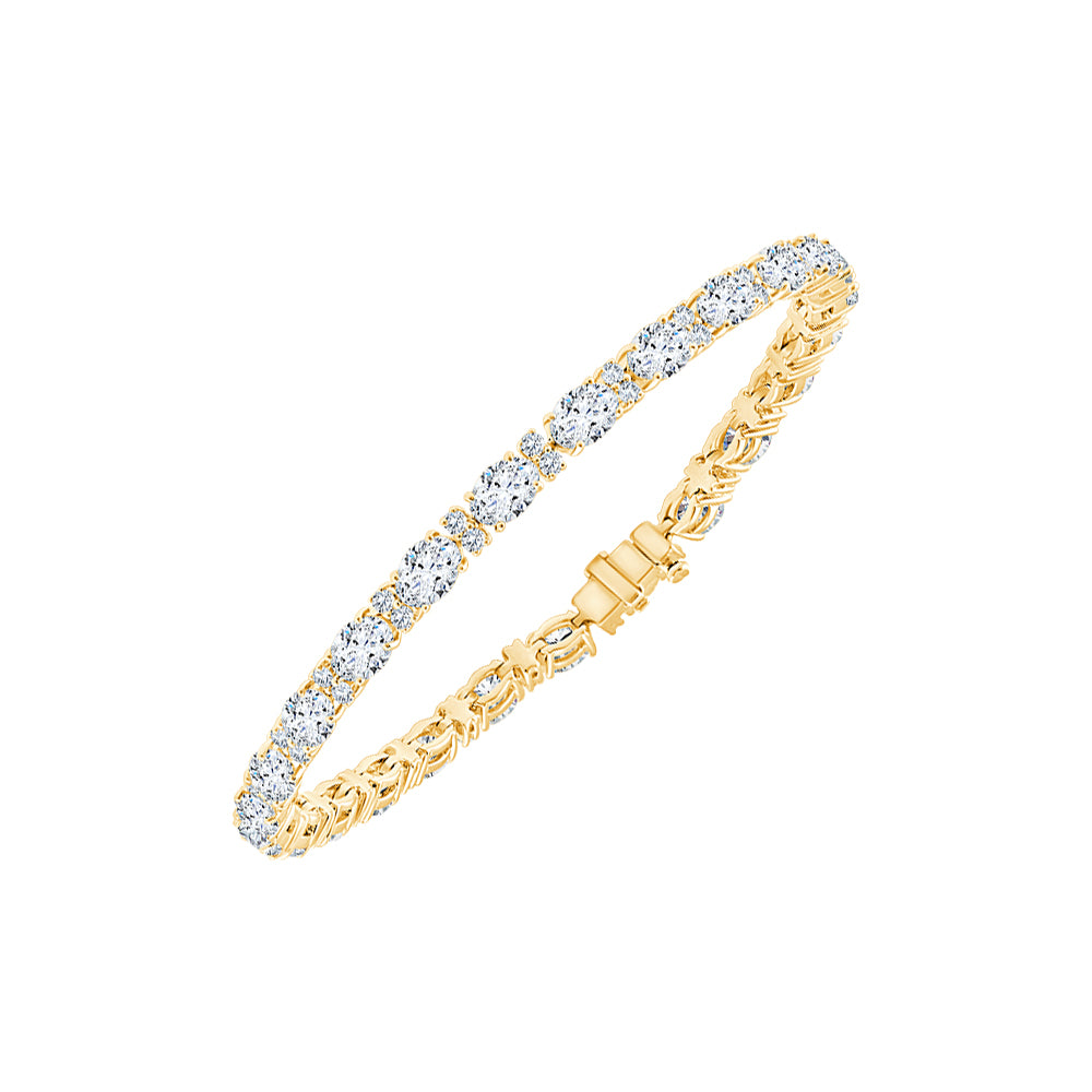 73 Carat Oval Cut Alternating Tennis Bracelet
