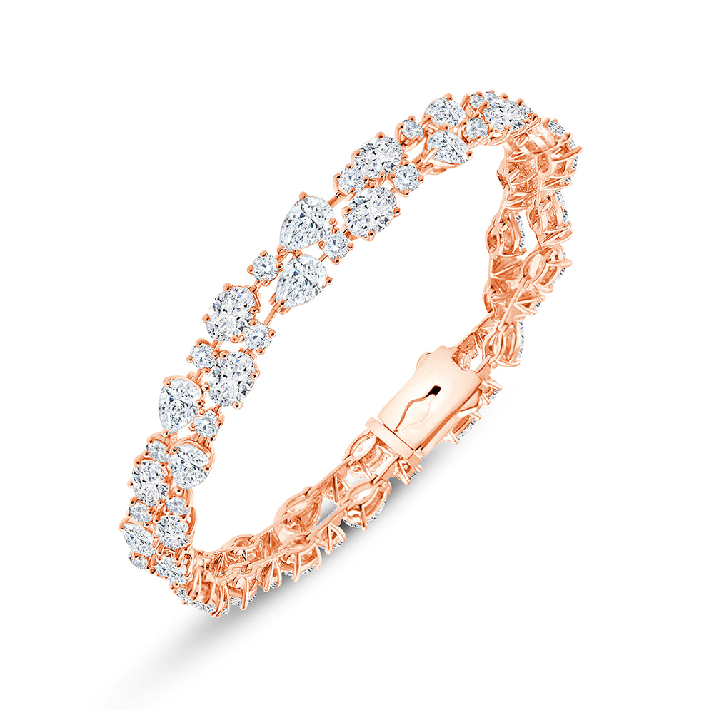 Mixed Cut Dual Line Tennis Bracelet