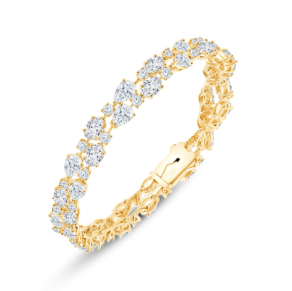 Mixed Cut Dual Line Tennis Bracelet
