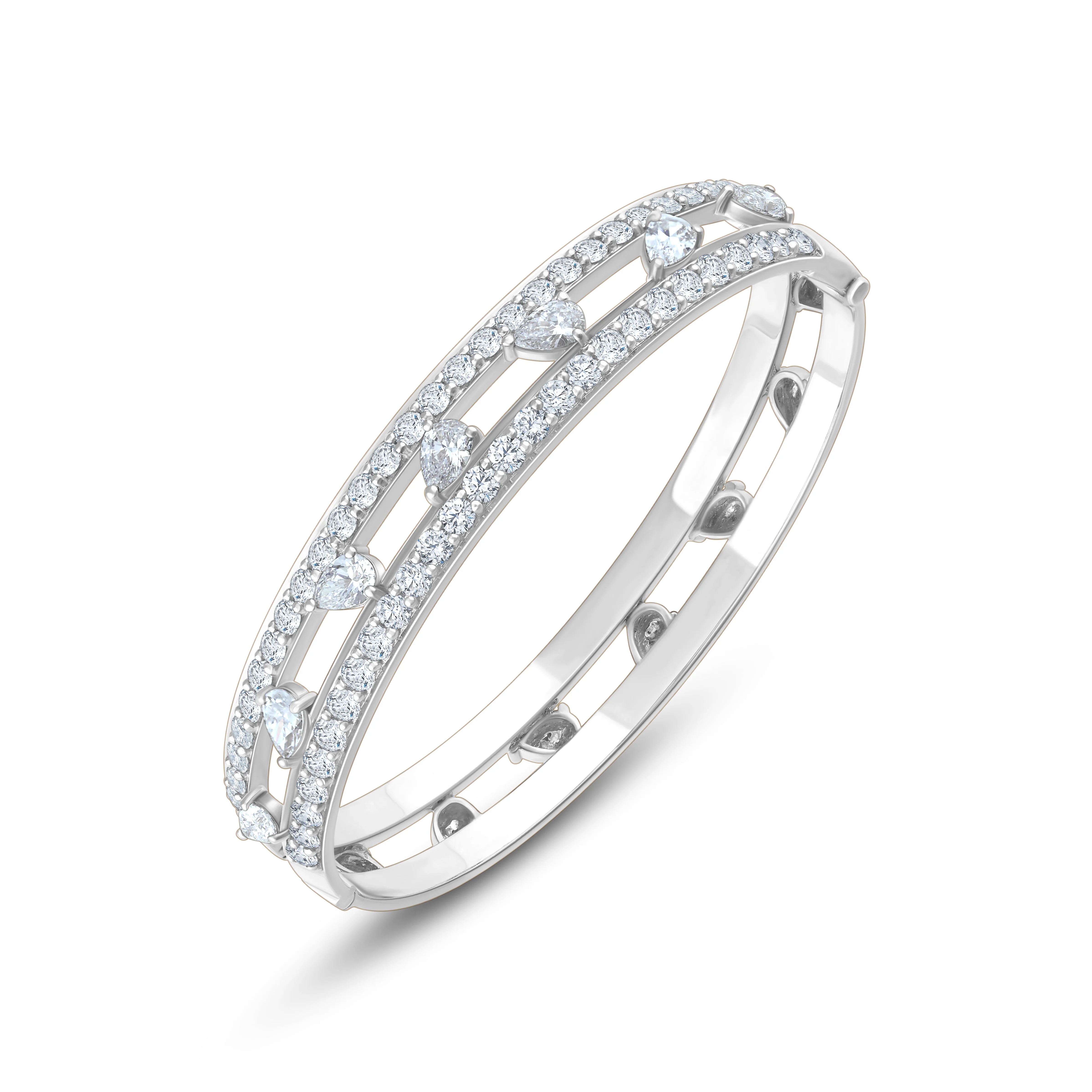 Pear Cut Framed Oval Bracelet 
