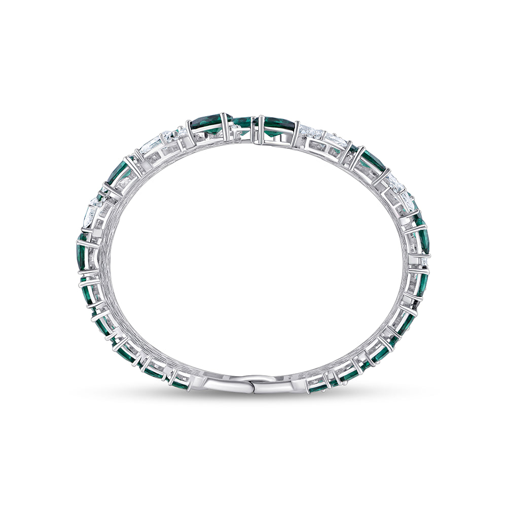 Pear Cut SemiPrecious Stone Open Bracelet