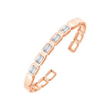 2.2 Carat Emerald Cut Diamond Line Oval Bracelet