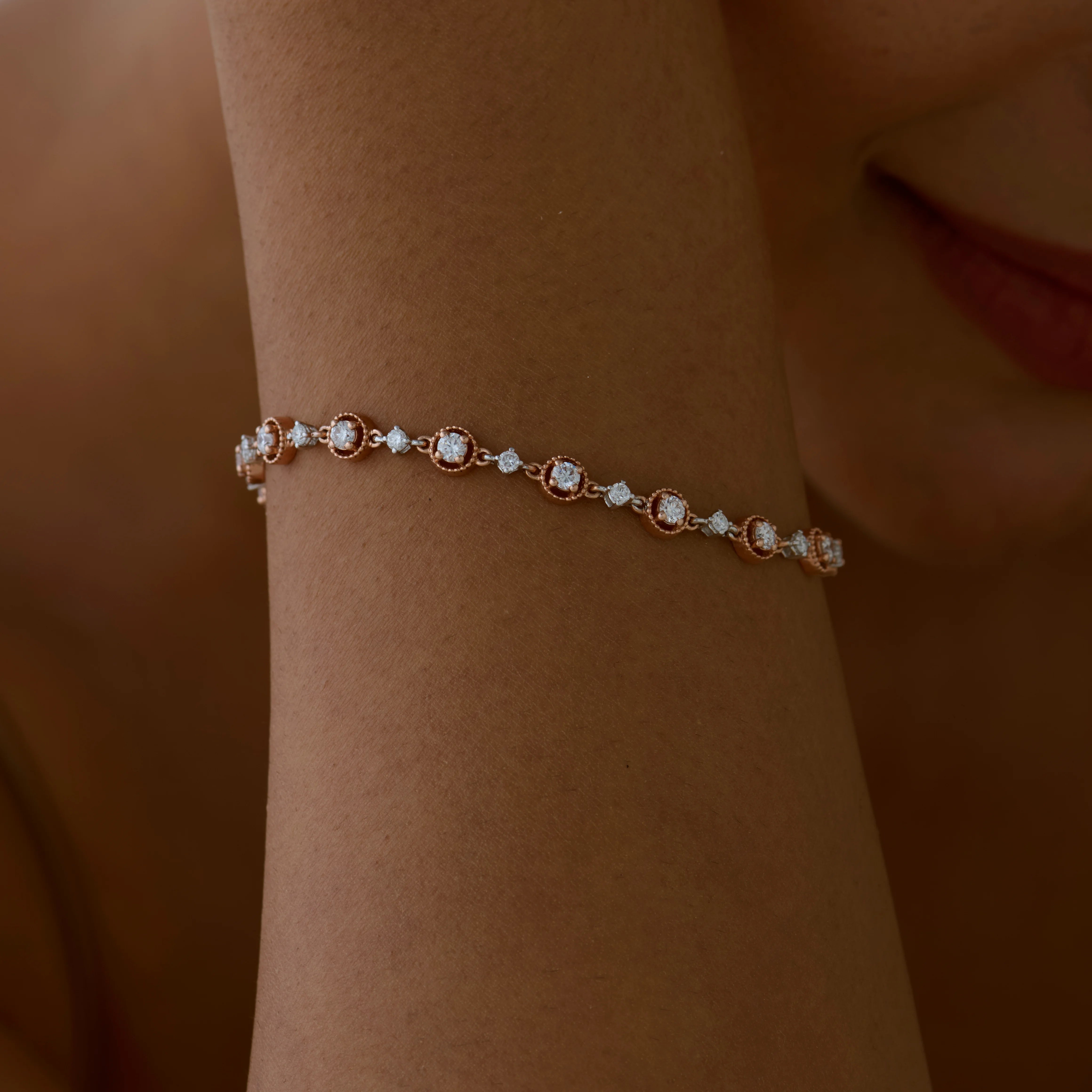 Brilliant Cut Station Bracelet