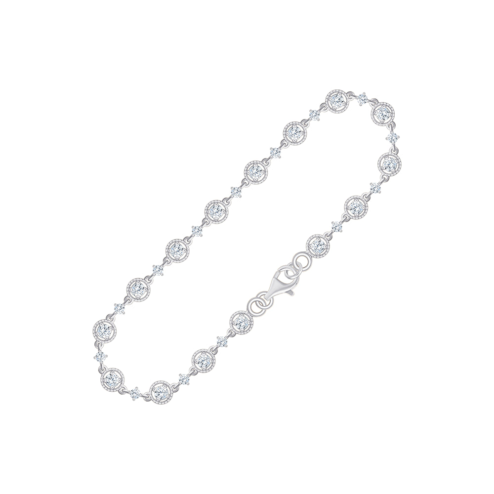 Brilliant Cut Station Bracelet