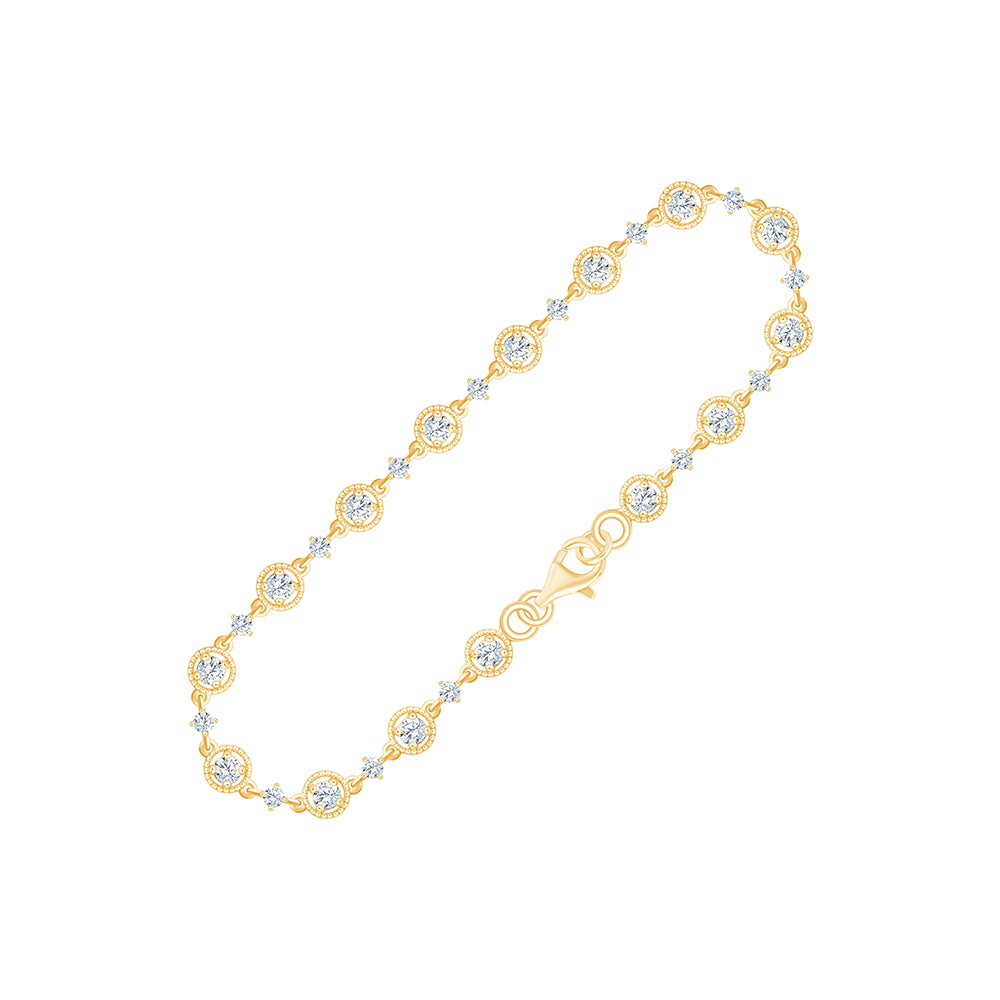 Brilliant Cut Station Bracelet