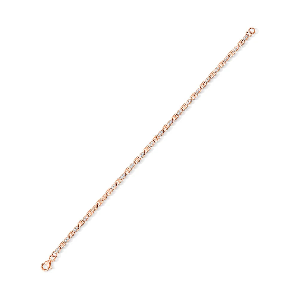 Brilliant Cut Marquise Motif Link Bracelet