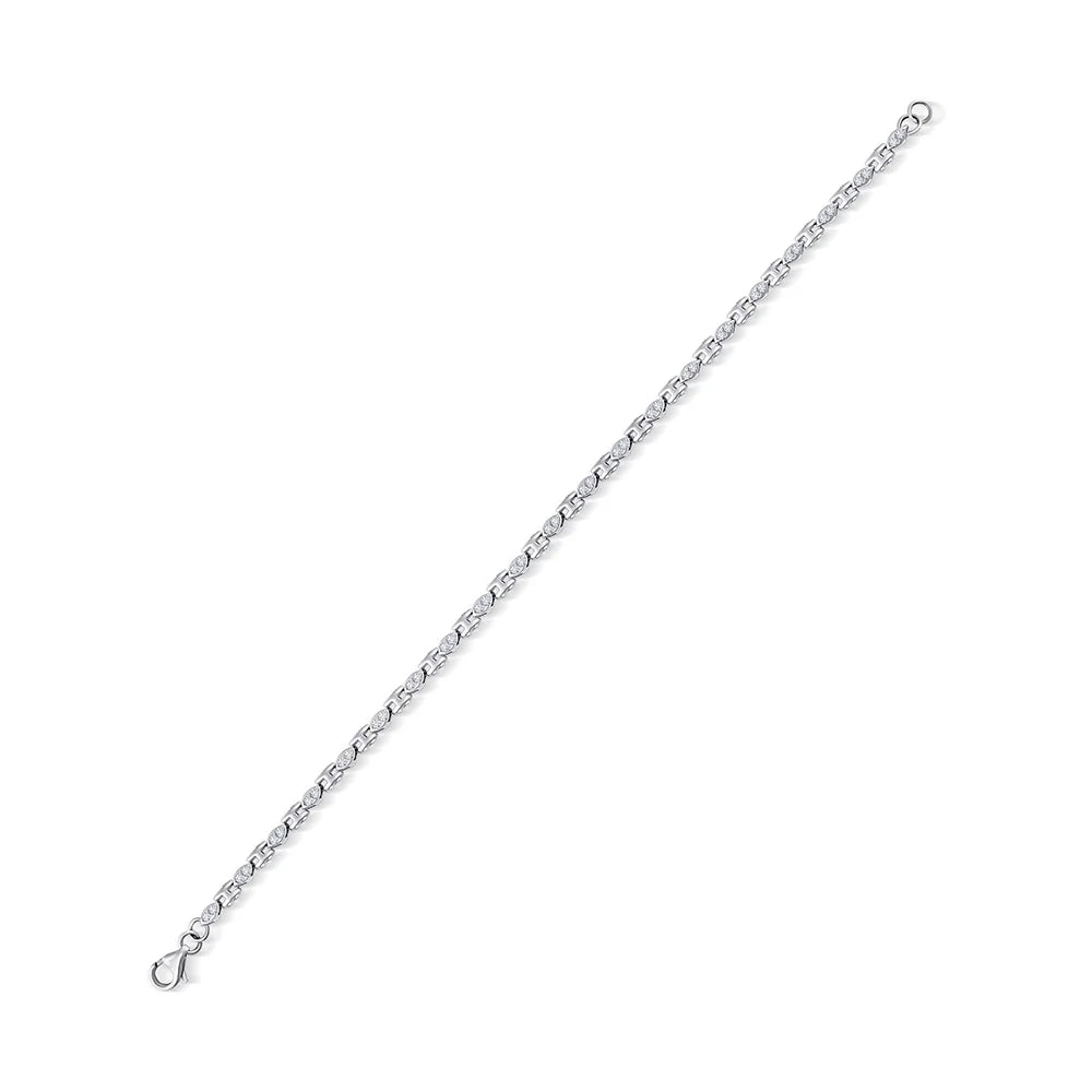 Brilliant Cut Marquise Motif Link Bracelet