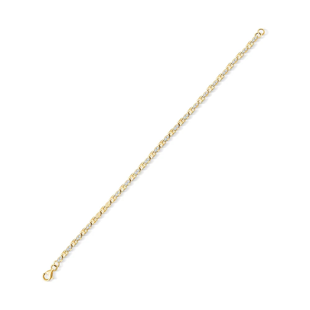 Brilliant Cut Marquise Motif Link Bracelet
