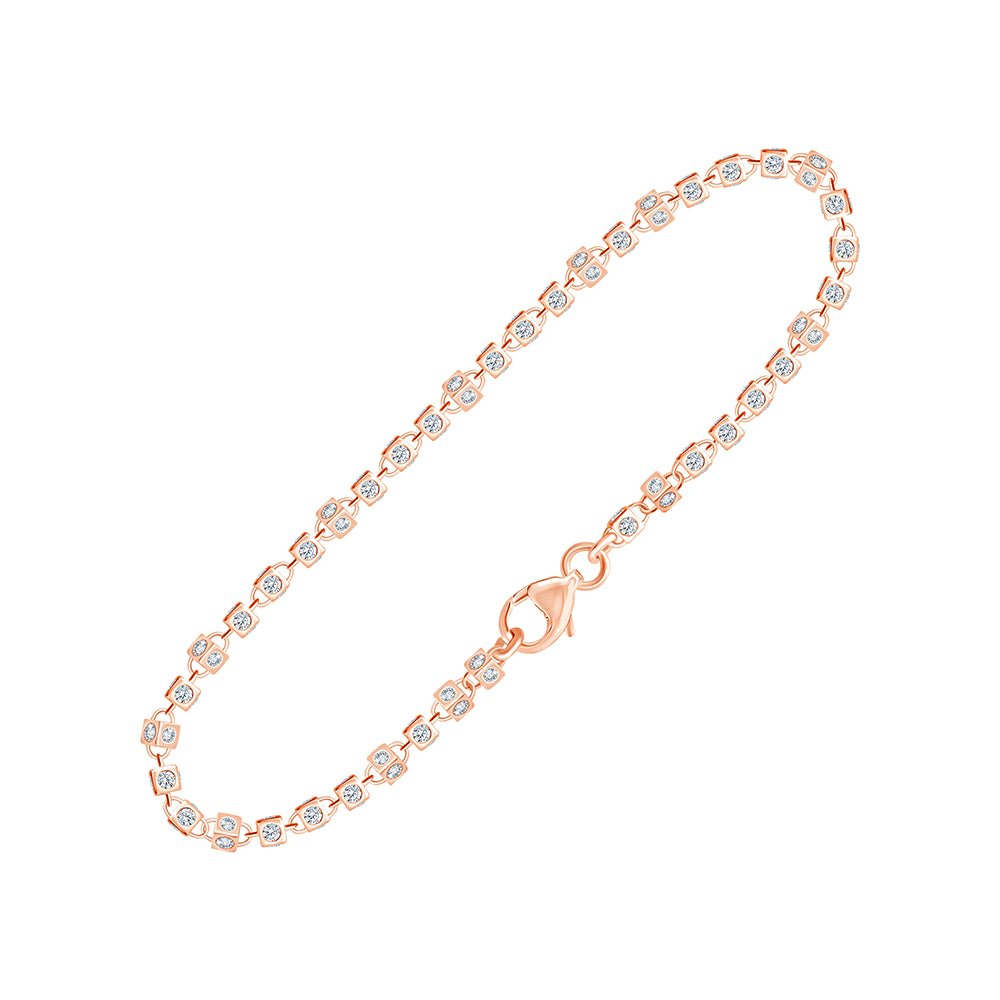 Brilliant Cut Square Motif Bracelet