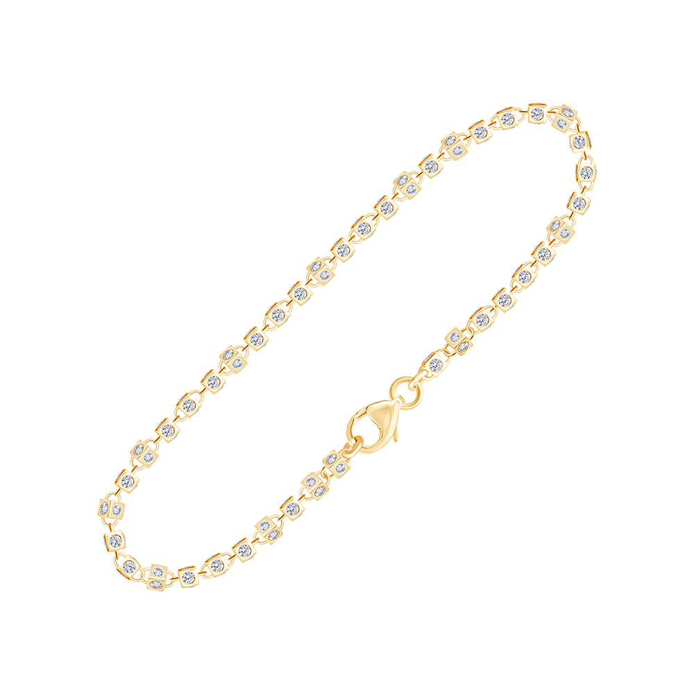 Brilliant Cut Square Motif Bracelet