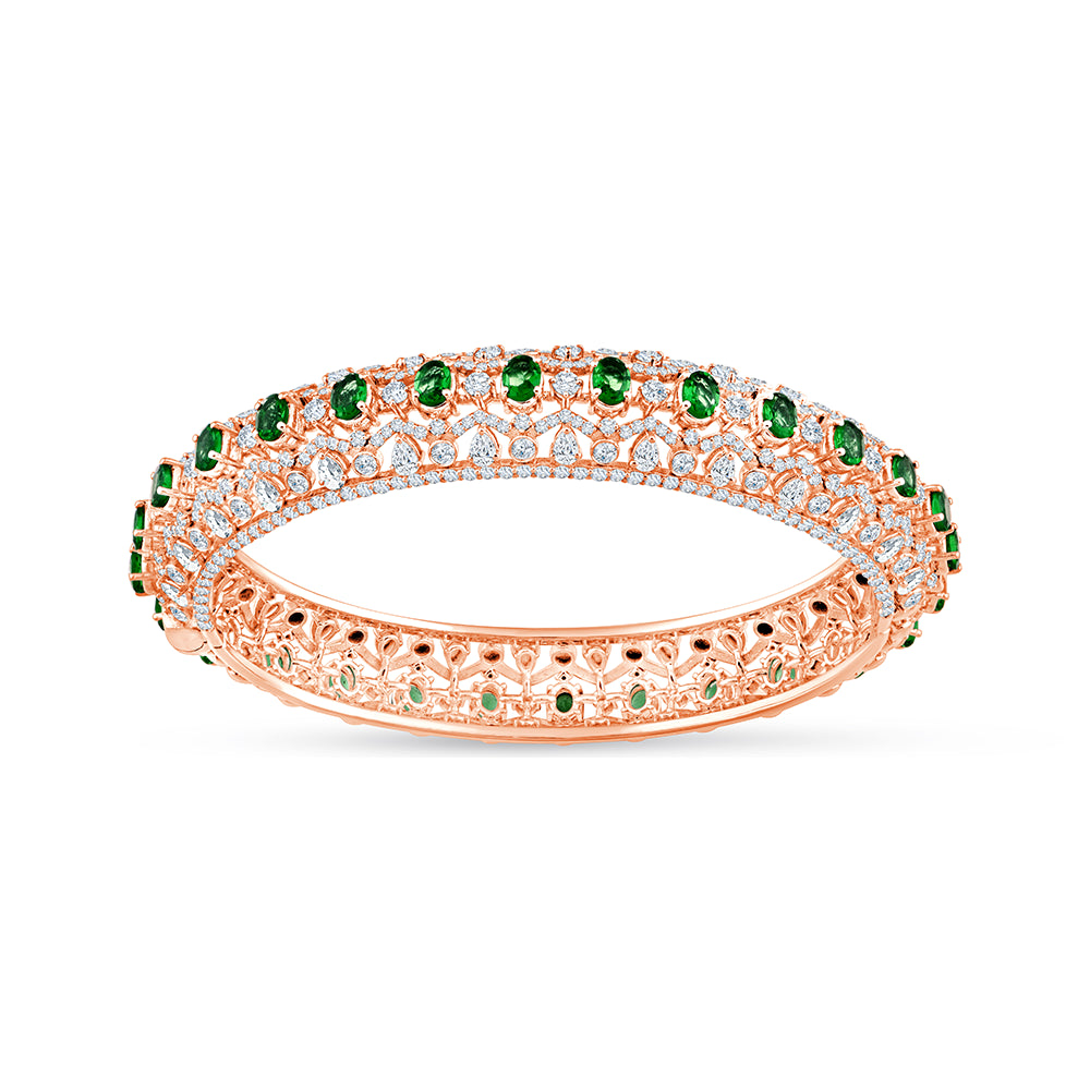 Oval  Pear Cut Green Semi Precious Bracelet