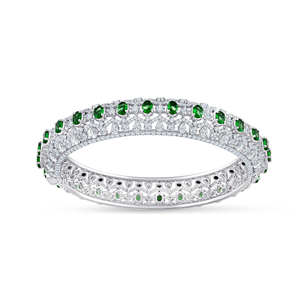 Oval  Pear Cut Green Semi Precious Bracelet