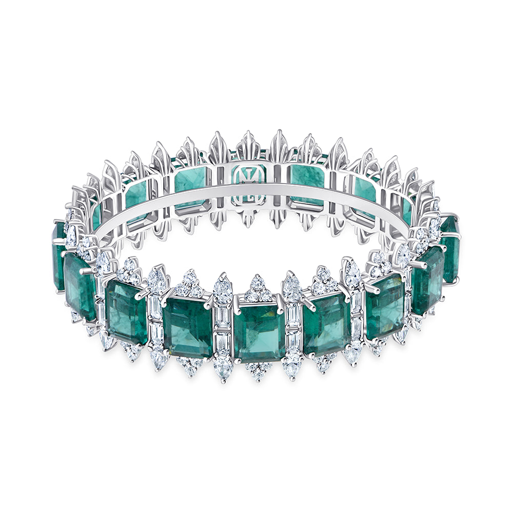Emerald Cut  Baguette Cut Crown SemiPrecious Stone Bracelet