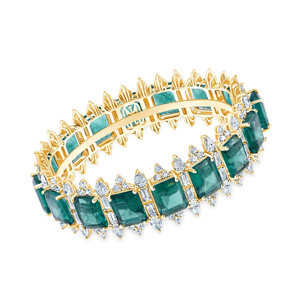 Emerald Cut  Baguette Cut Crown SemiPrecious Stone Bracelet