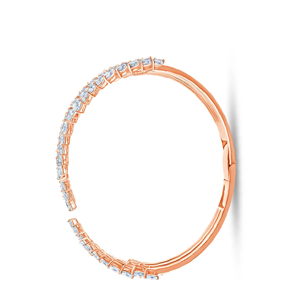 Marquise Cut Feather Open Bracelet