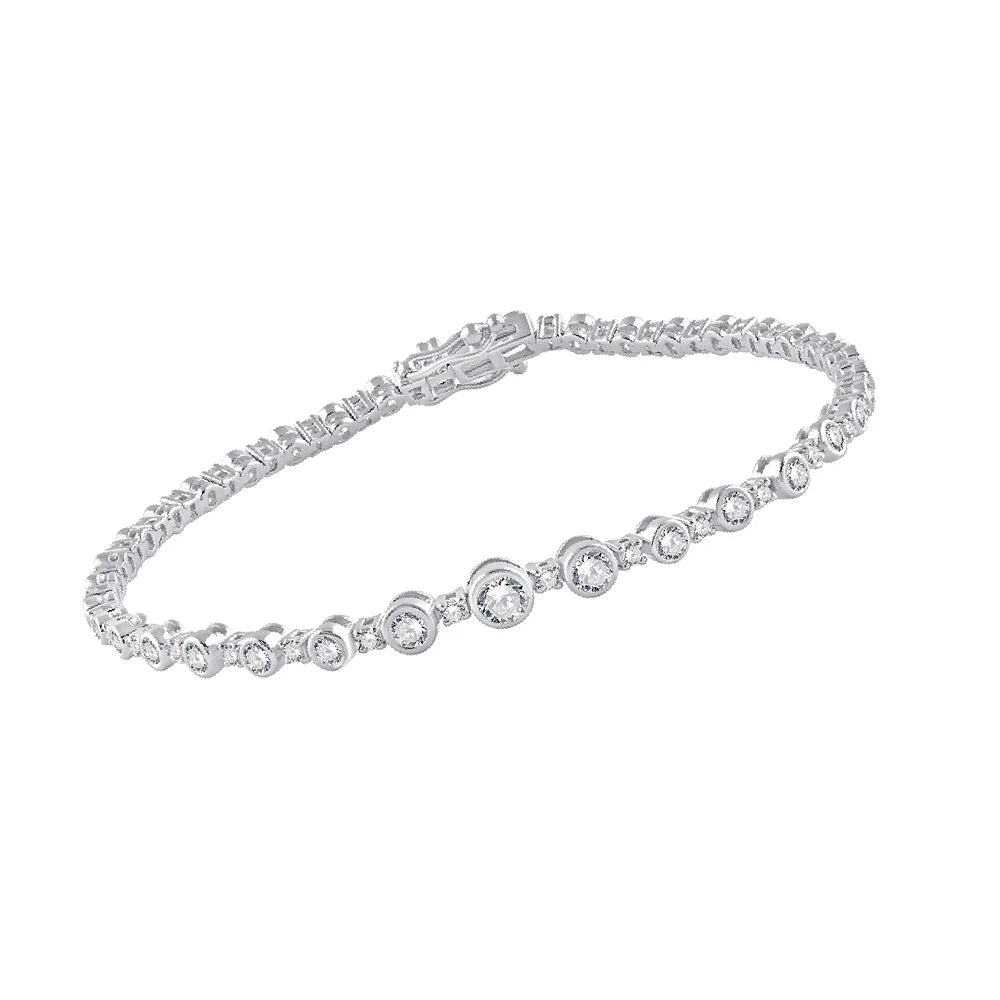 Brilliant Cut Graduated Bezel Bracelet