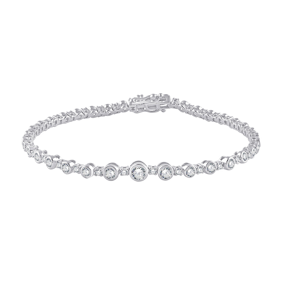 Brilliant Cut Graduated Bezel Bracelet