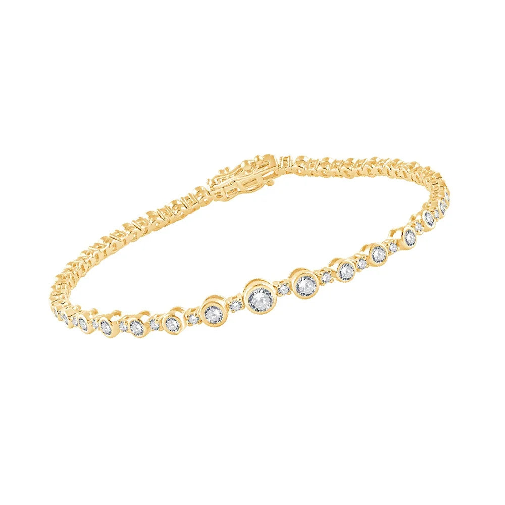 Brilliant Cut Graduated Bezel Bracelet